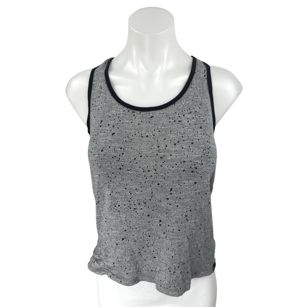 Koral Gray Sleeveless Eyelet Distressed Crossback Cami Camisole Tank Top Size S